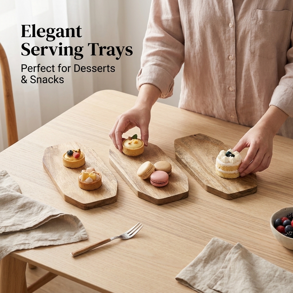 Food Snacks In Japan - Mini Diamond Shaped Wooden Plate Servers