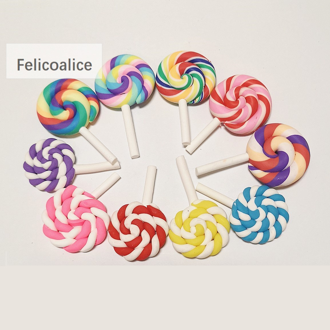Korean Food Snacks - 8-20pcs Multicolor Rainbow Clay Lollipops Photography
