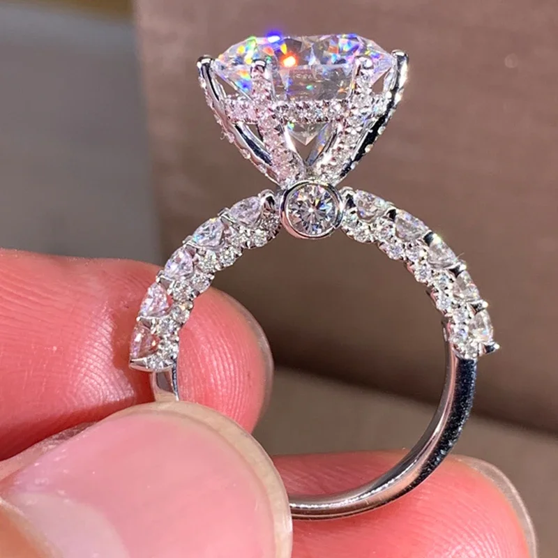 Korean Food Snacks - Luxury White Cubic Zirconia Engagement Rings