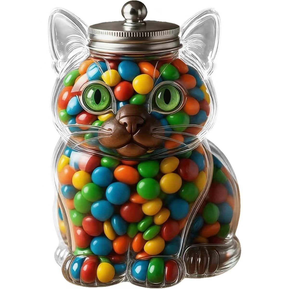 Cute Cat Shaped Glass Candy Ja - Food Snacks Candy reseña y precio