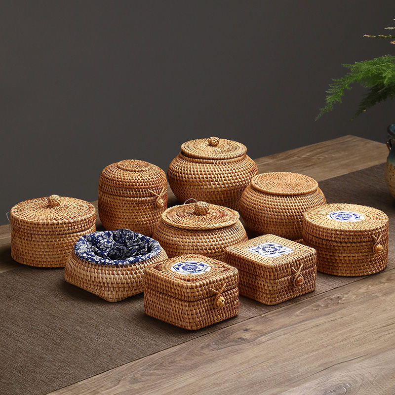 Handwoven Rattan Storage Box W - Food Snacks In Japan reseña y precio