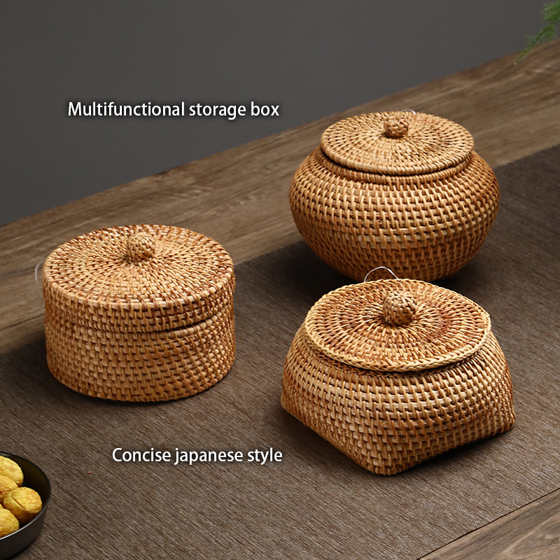 Handwoven Rattan Storage Box W - Food Snacks In Japan reseña y precio