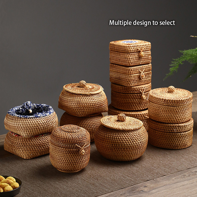 Handwoven Rattan Storage Box W - Food Snacks In Japan reseña y precio