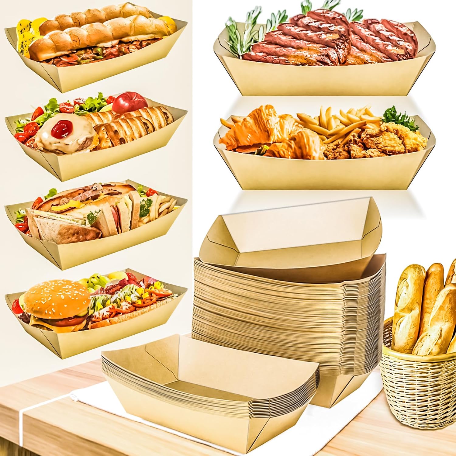 50 Pack 5LB Kraft Paper Food B - Food Snacks Images reseña y precio