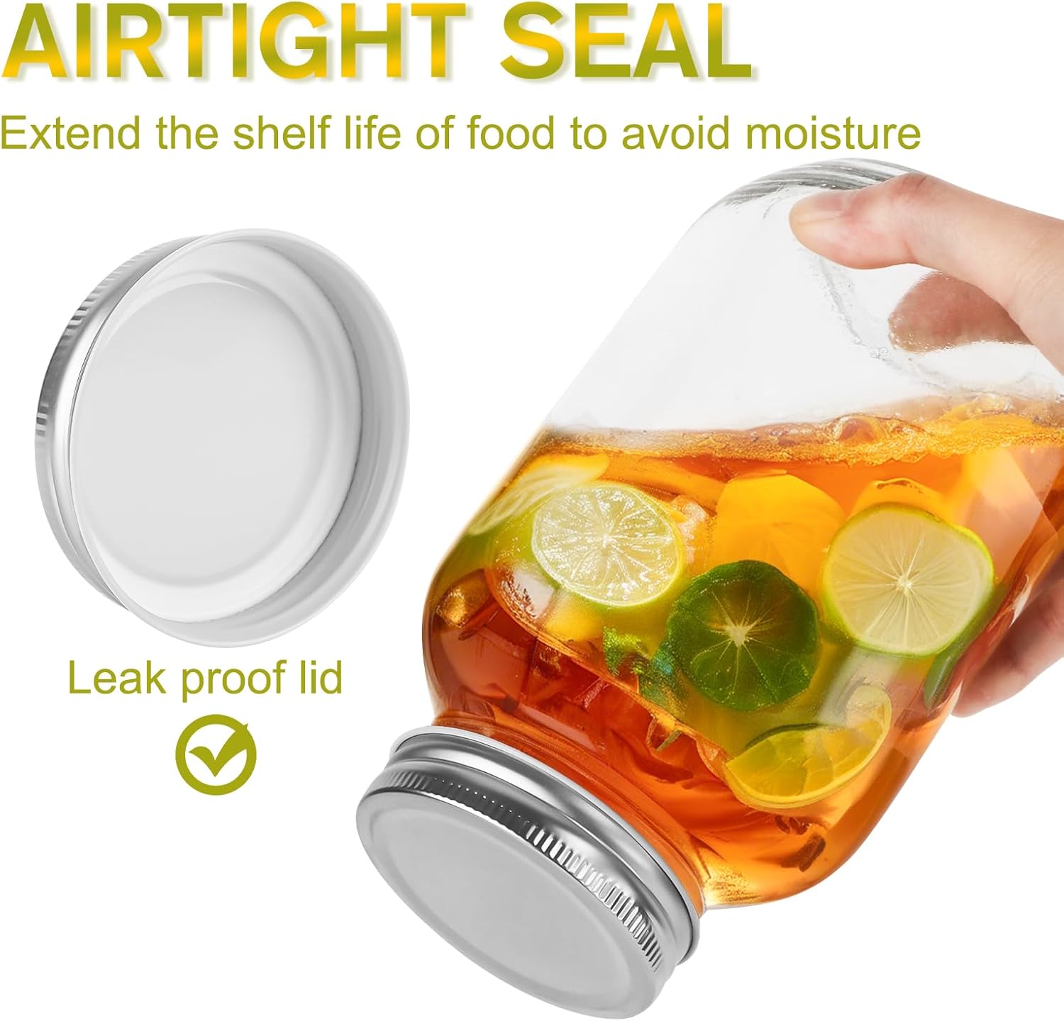 Glass Mason Jars, 3 Pack 16oz  - Food Packed Snacks reseña y precio
