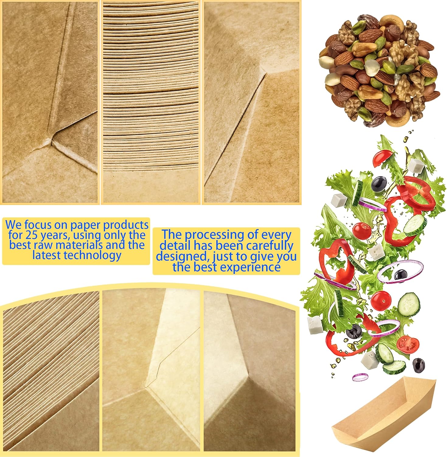 200 Pack Small Paper Food Tray - Food Snacks Images reseña y precio