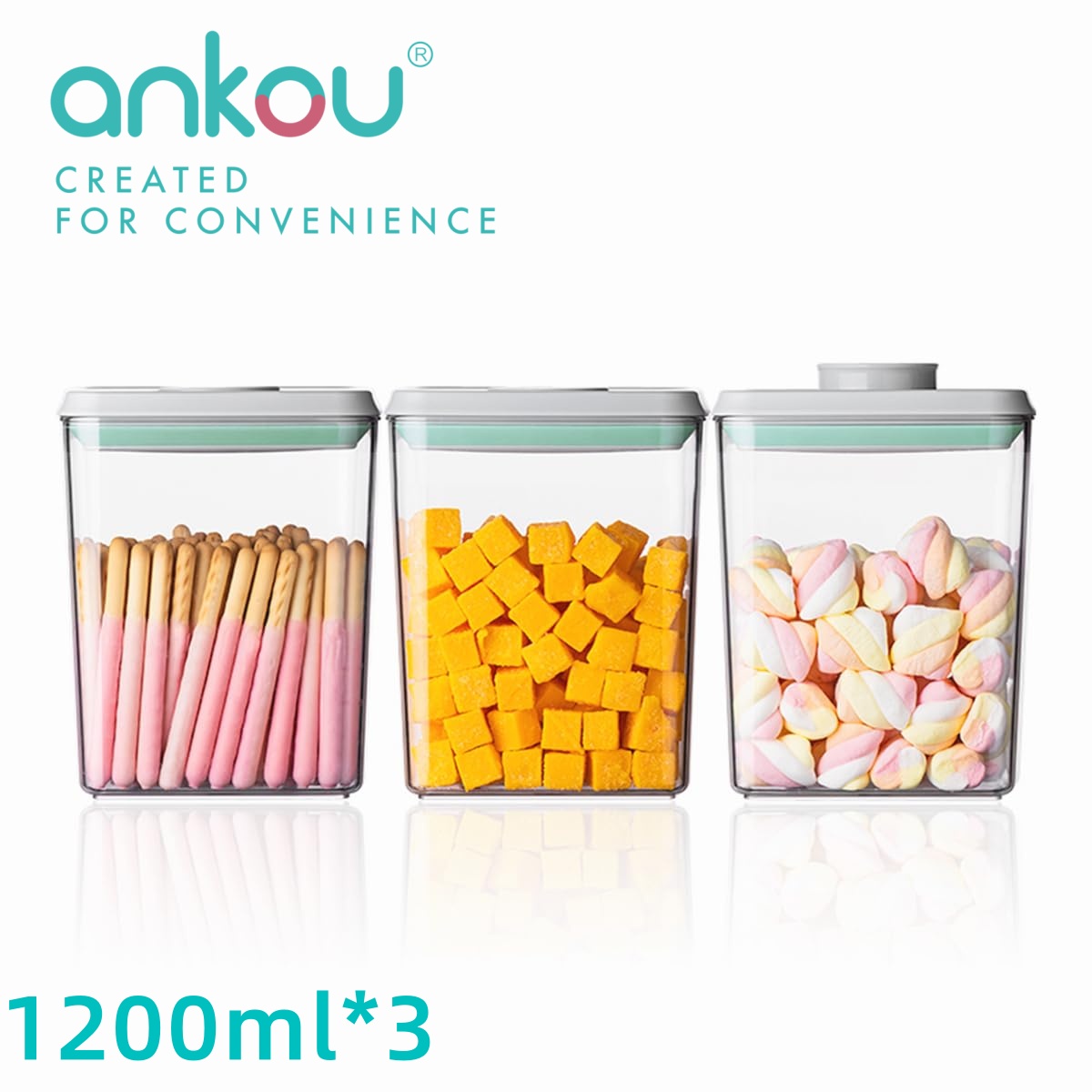 Ankou 3Pcs 1.2L Pop Airtight F - Food Snacks Candy reseña y precio