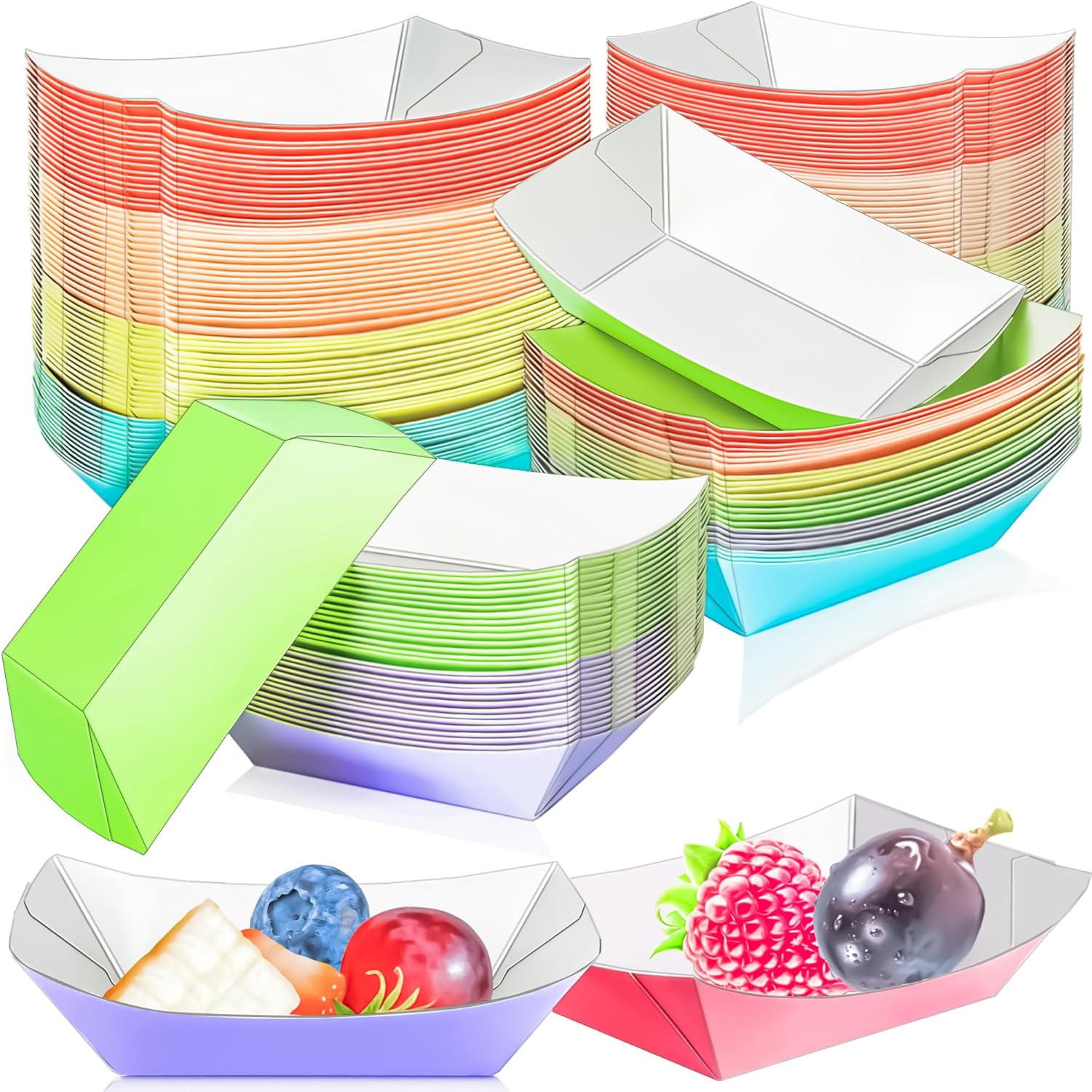 100 Pack Colorful 1/4Lb Paper  - Food Snacks Images reseña y precio