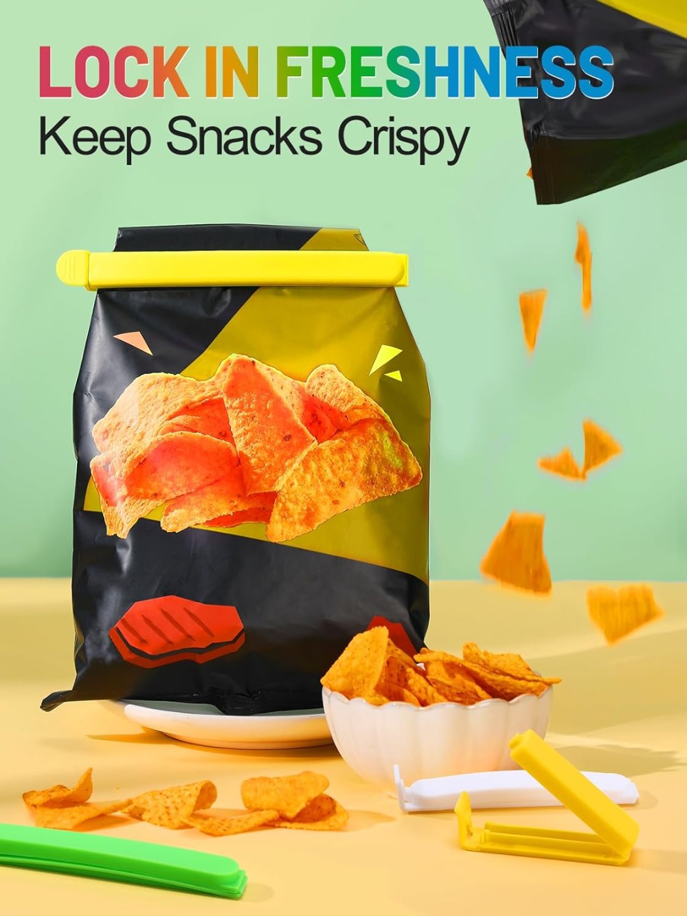 60Pcs Colorful Bag Clips, 4 Si - Food Snacks Images reseña y precio