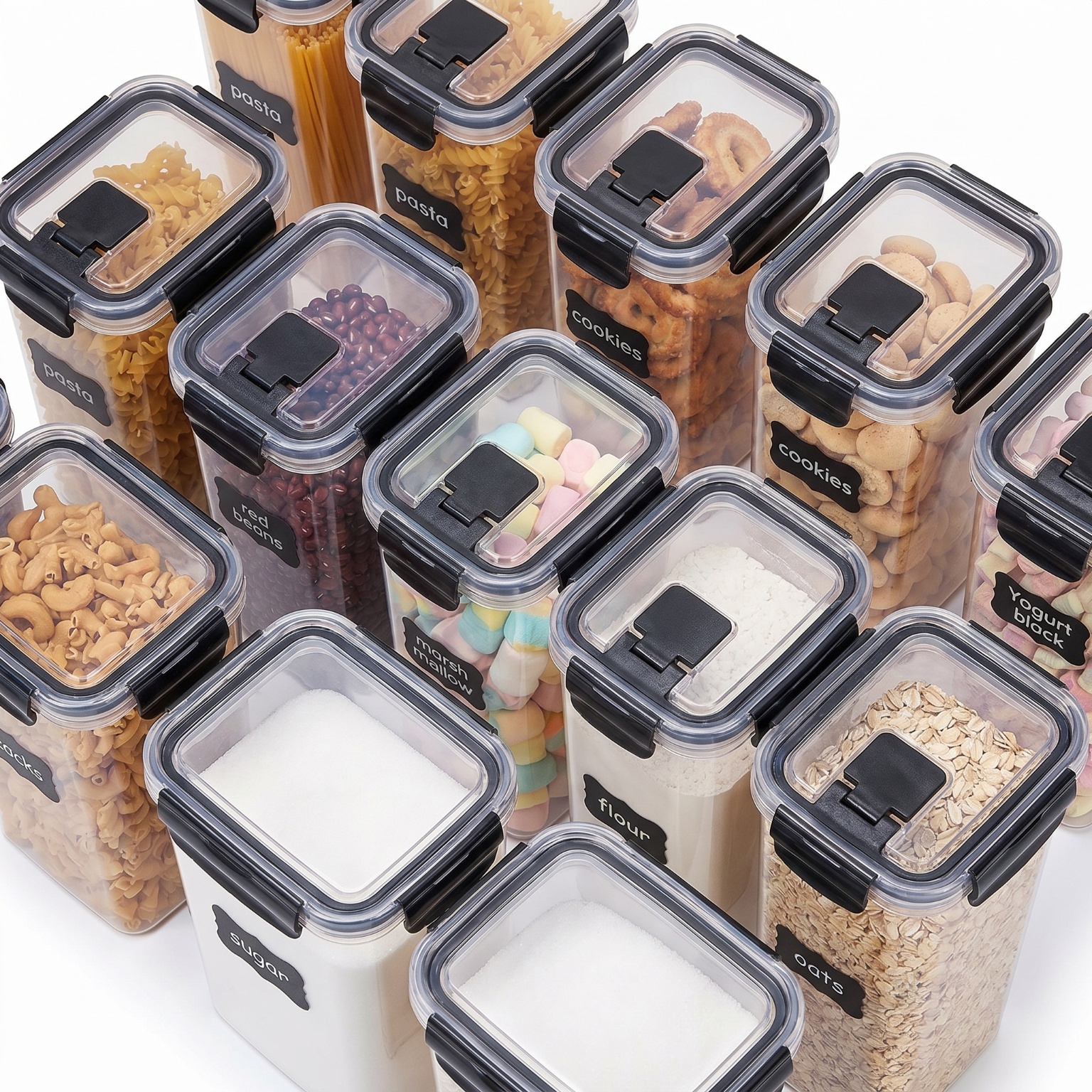 24 Pack Airtight Cereal Storag - Food Packed Snacks reseña y precio