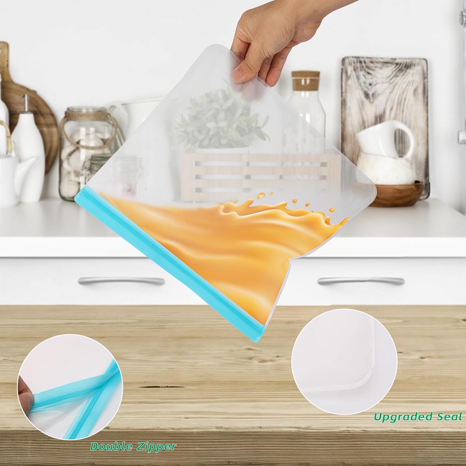 10-Pack Reusable Freezer Bags, - Food Snacks Images reseña y precio