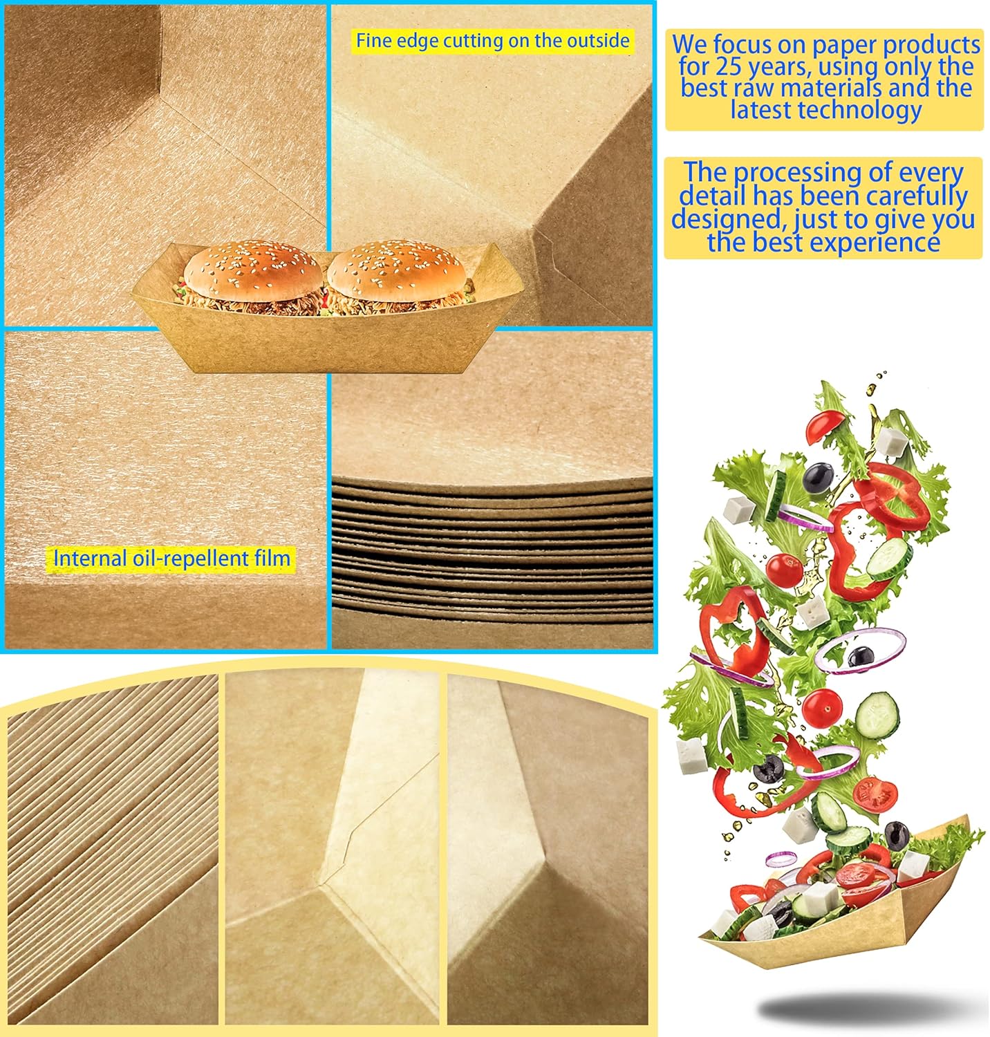 100 Pack 2lb Paper Food Trays  - Food Snacks Images reseña y precio