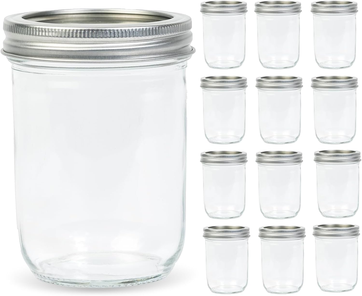 12 Pack 16 oz Wide Mouth Clear - Food Packed Snacks reseña y precio