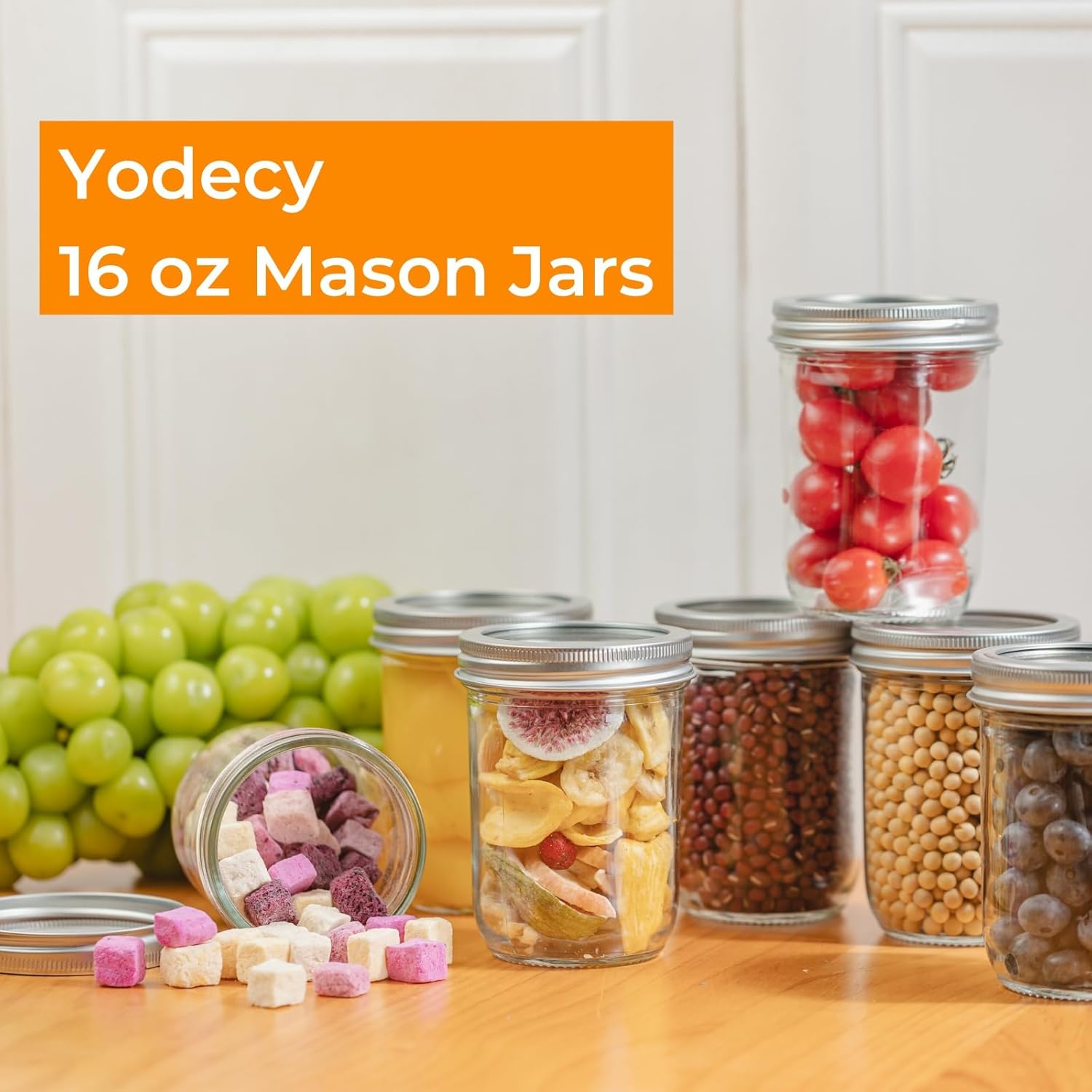 12 Pack 16 oz Wide Mouth Clear - Food Packed Snacks reseña y precio