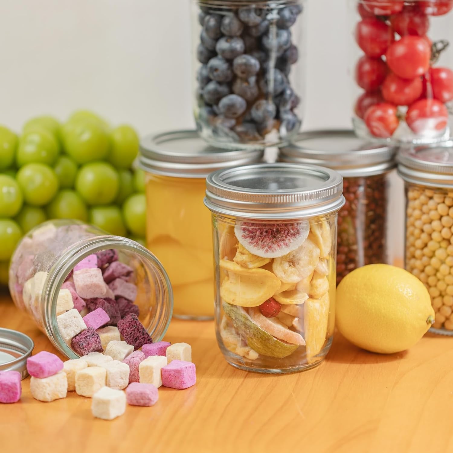 12 Pack 16 oz Wide Mouth Clear - Food Packed Snacks reseña y precio