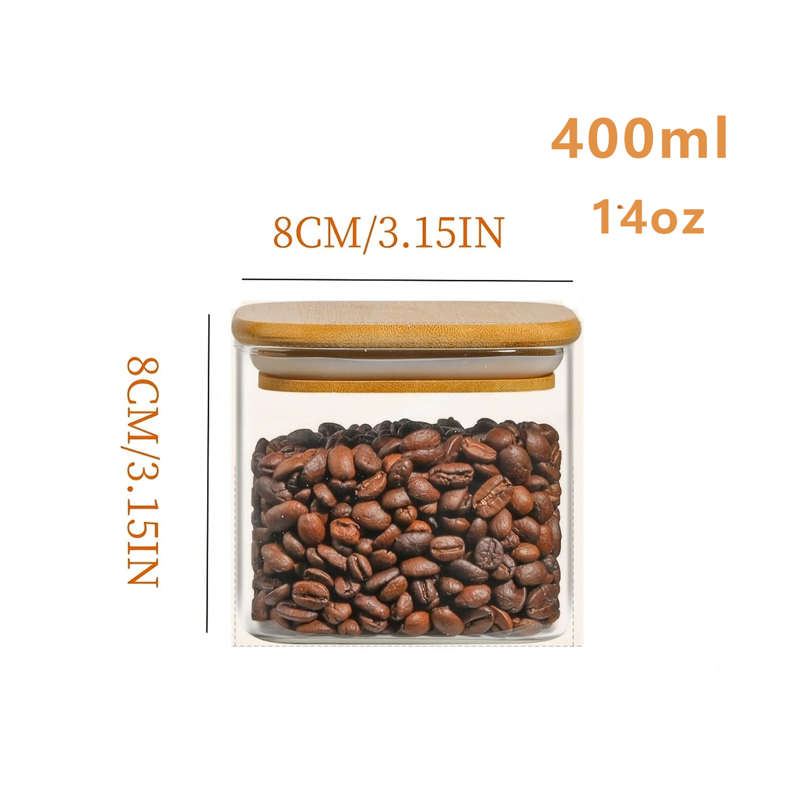 2/4/6/12Pcs-400Ml Square Glass - Food Snacks Candy reseña y precio