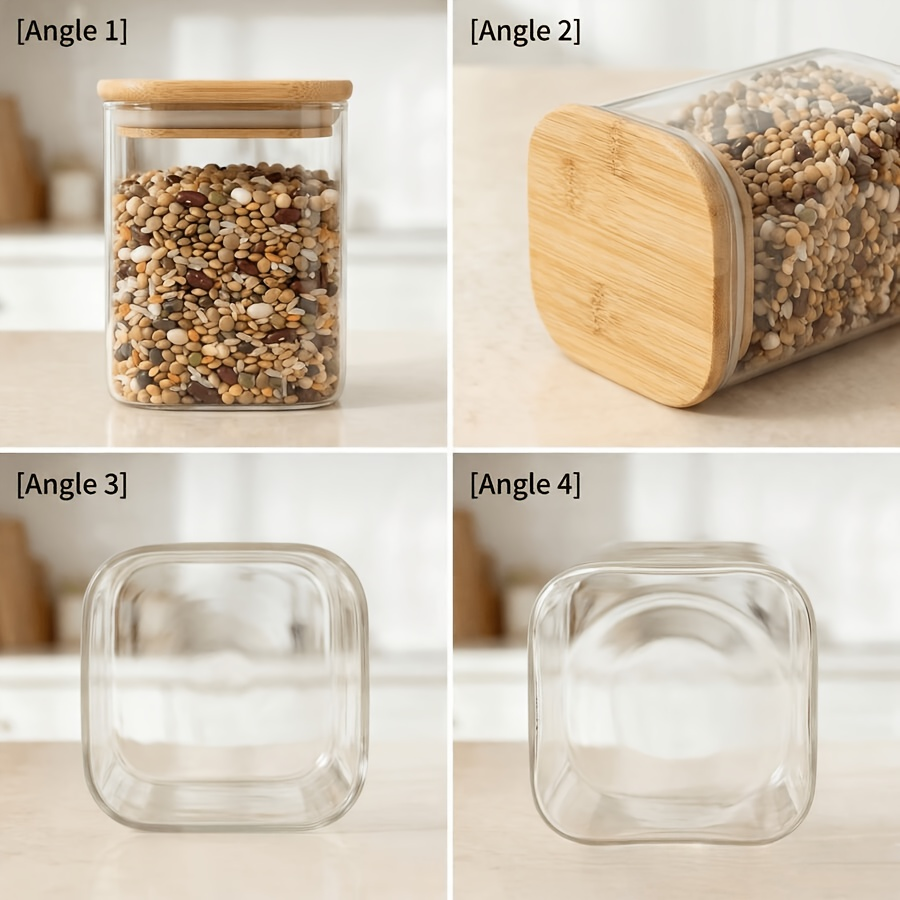 2/4/6/12Pcs-400Ml Square Glass - Food Snacks Candy reseña y precio