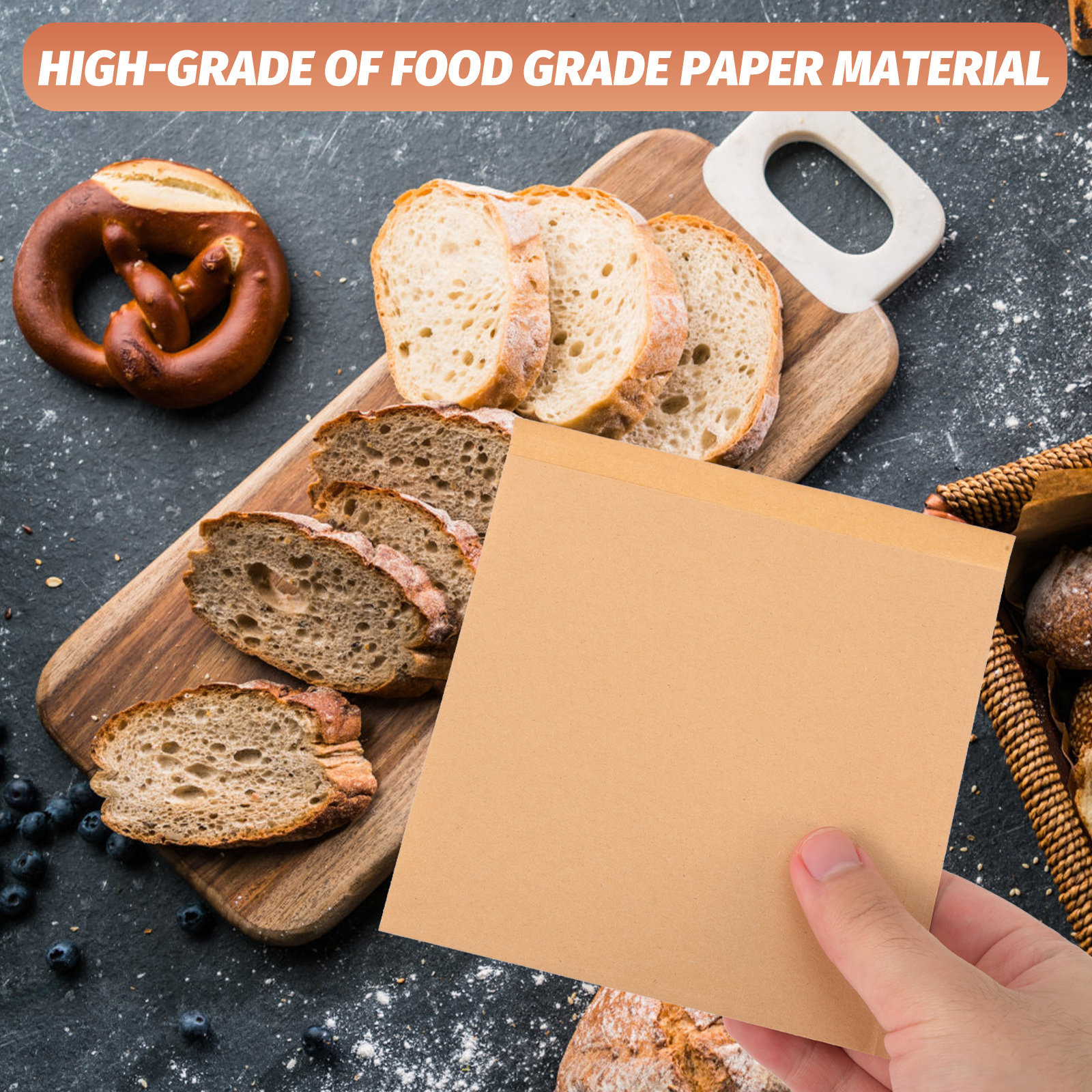 200Pcs Kraft Paper Bags Food G - Food Snacks Candy reseña y precio