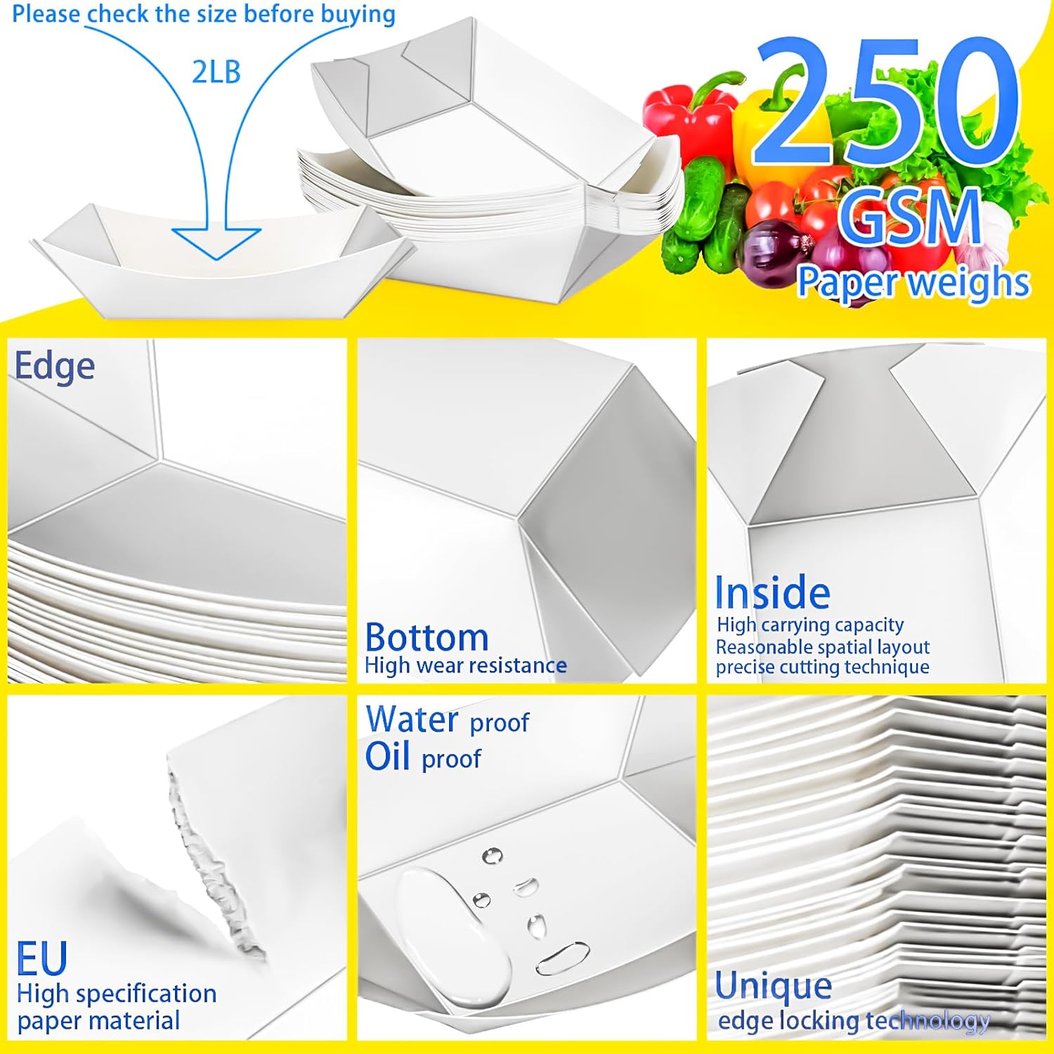 120 Pack 2lb Paper Food Boat T - Food Packed Snacks reseña y precio