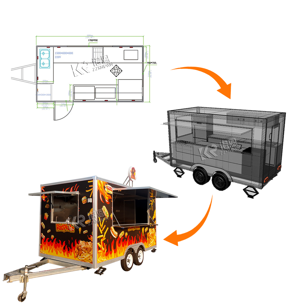 High Quality Food Cart Caravan - Food Snacks Business reseña y precio