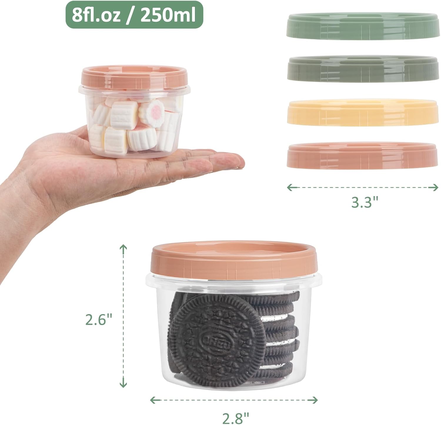 8 Oz Small Food Containers wit - Food Packed Snacks reseña y precio