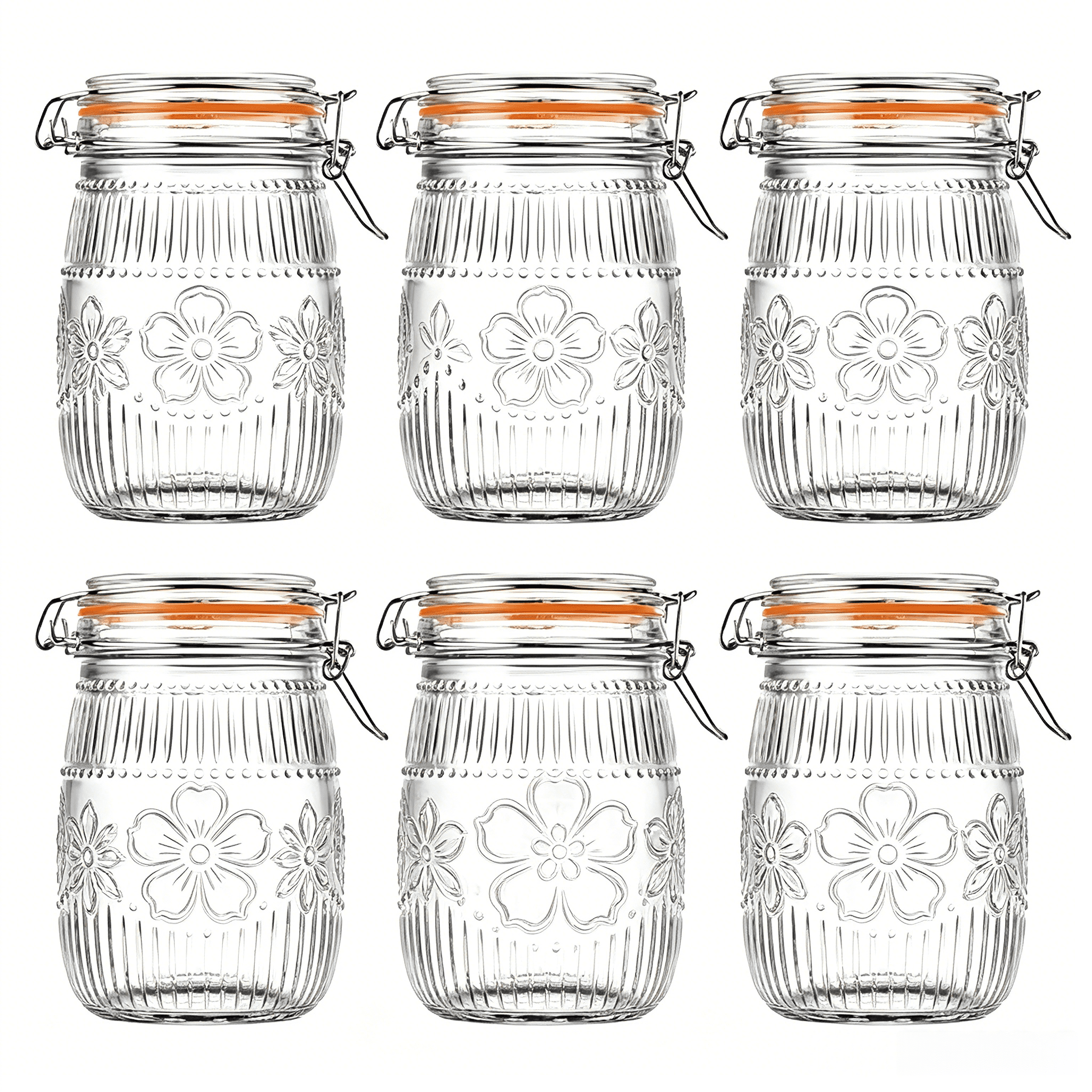 Wide Mouth Mason Jars 32 oz 6  - Food Packed Snacks reseña y precio