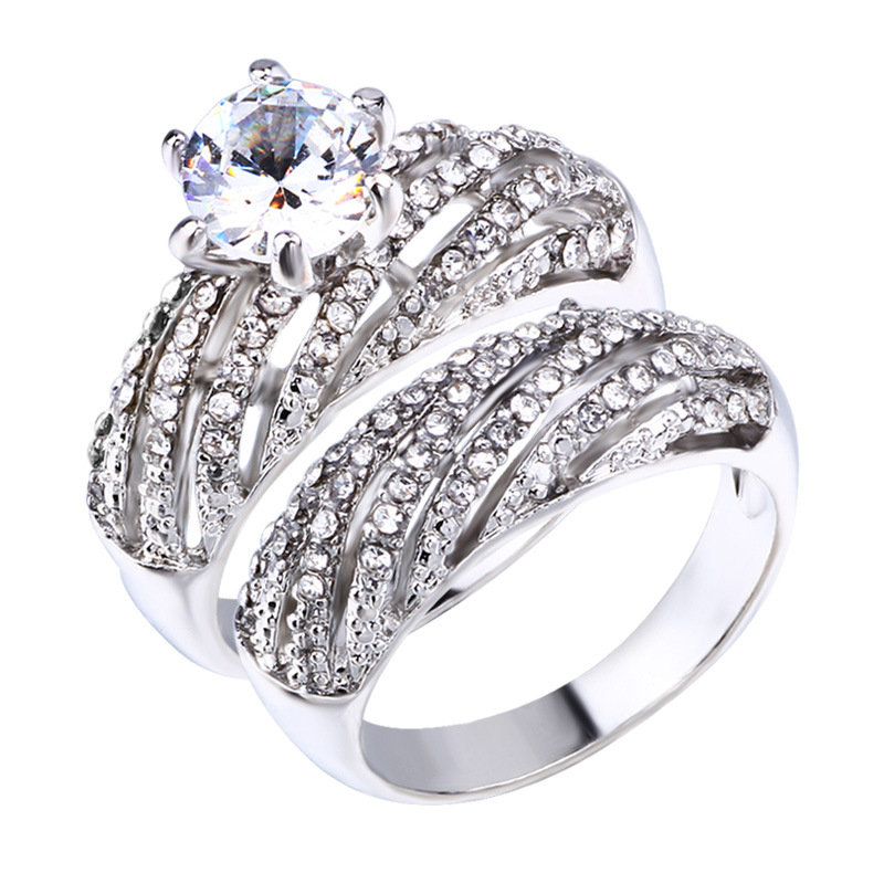 Silver Plated Double Ring Zirc - Korean Food Snacks reseña y precio