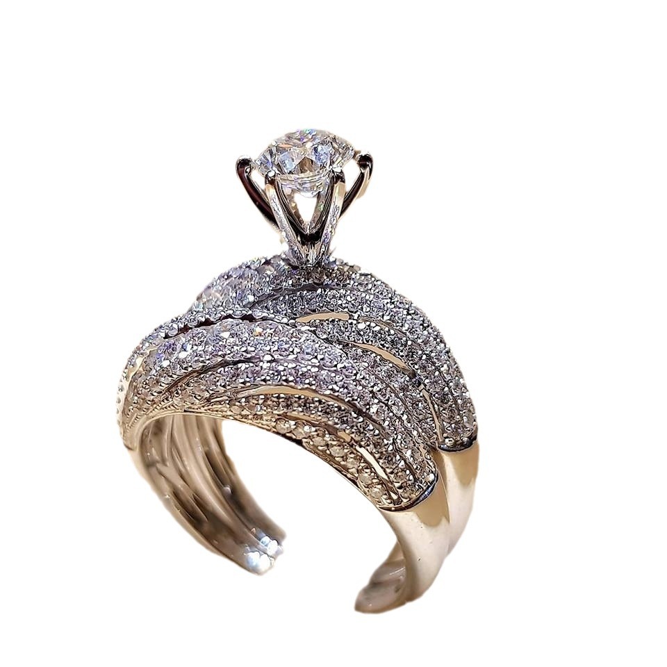 Silver Plated Double Ring Zirc - Korean Food Snacks reseña y precio