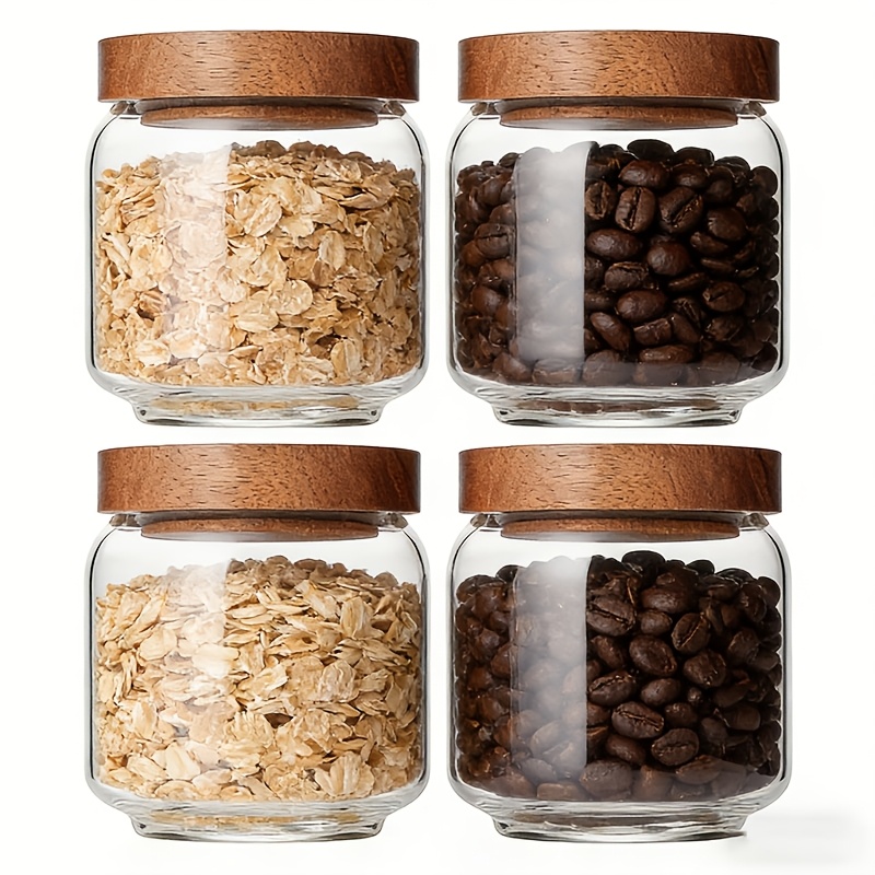 4 Pack 15oz Clear Glass Jars w - Food Packed Snacks reseña y precio