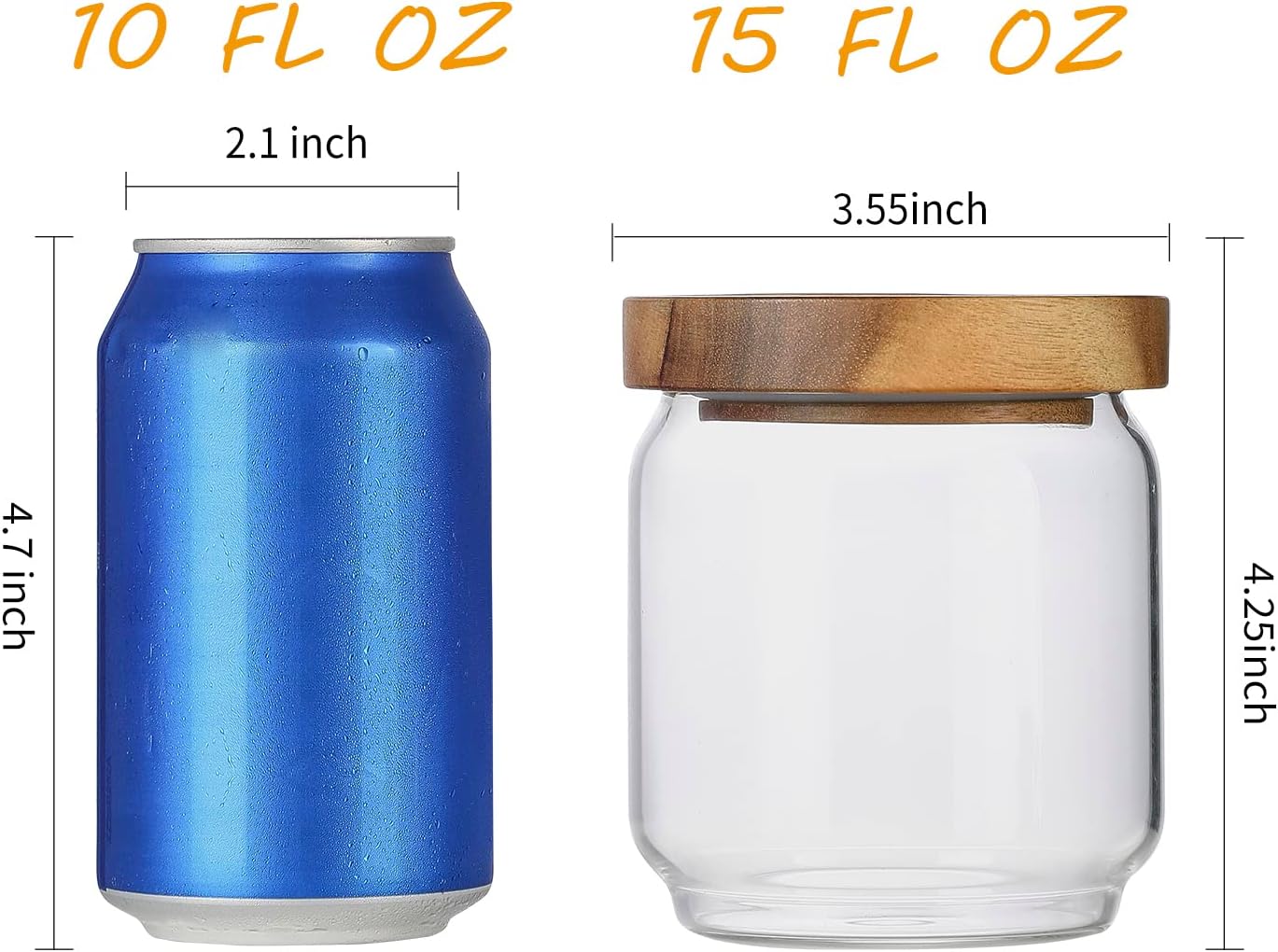 4 Pack 15oz Clear Glass Jars w - Food Packed Snacks reseña y precio