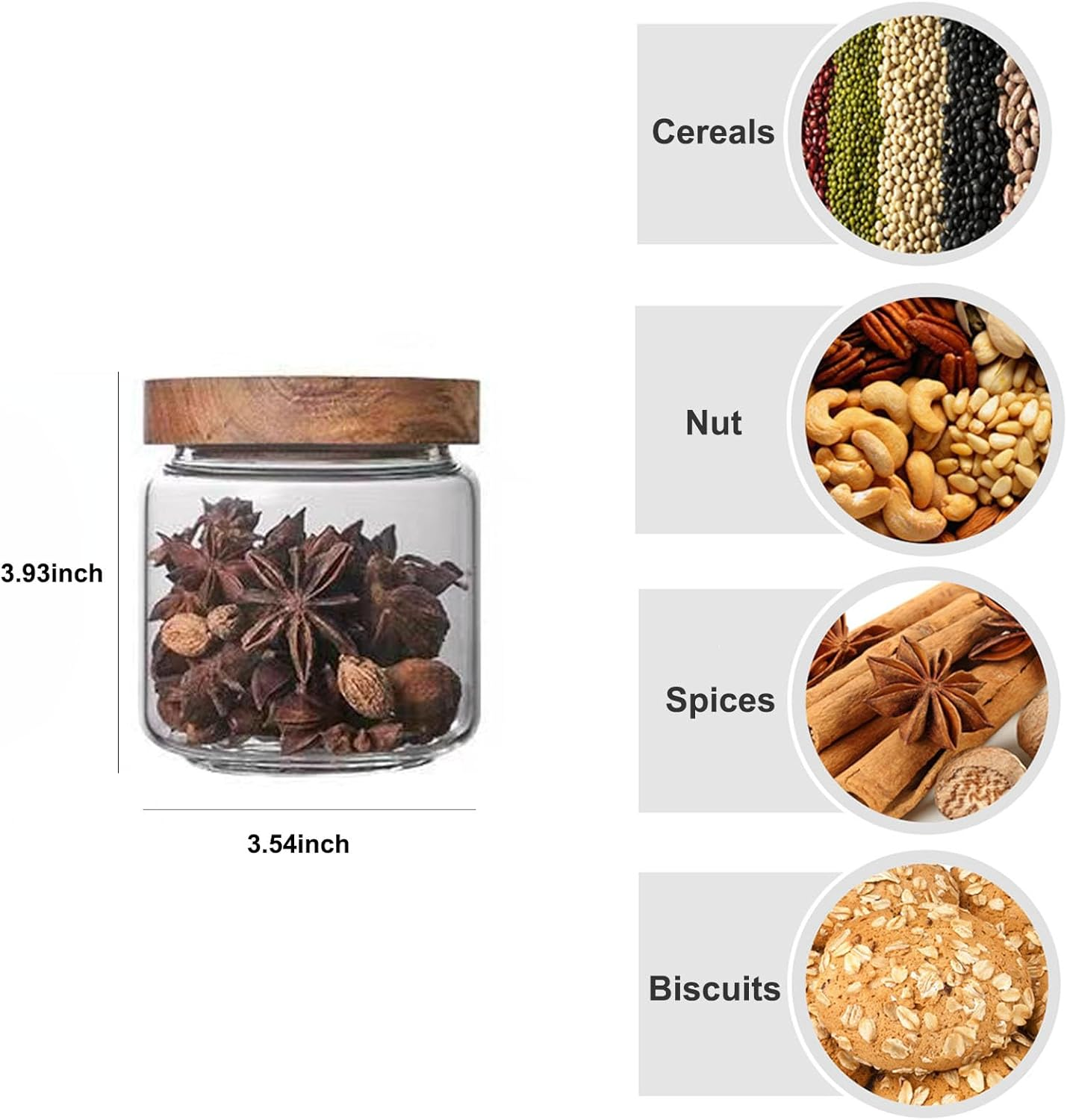 4 Pack 15oz Clear Glass Jars w - Food Packed Snacks reseña y precio
